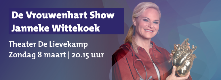 De Vrouwenhart Show Janneke Wittekoek op zondag 8 maart 2026 om 20.15 uur
